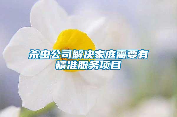 殺蟲公司解決家庭需要有精準(zhǔn)服務(wù)項目