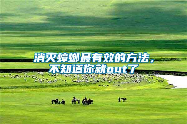 消滅蟑螂最有效的方法,不知道你就out了