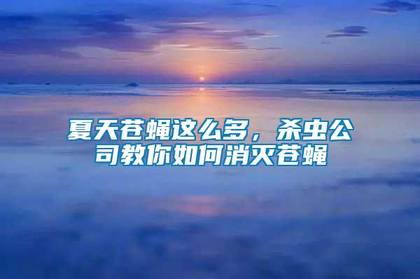 夏天蒼蠅這么多，殺蟲公司教你如何消滅蒼蠅