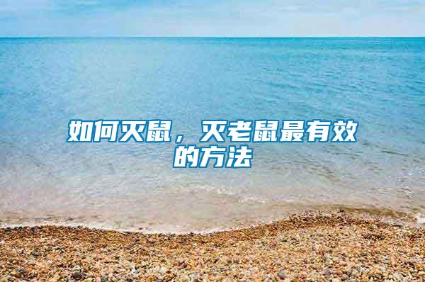 如何滅鼠，滅老鼠最有效的方法