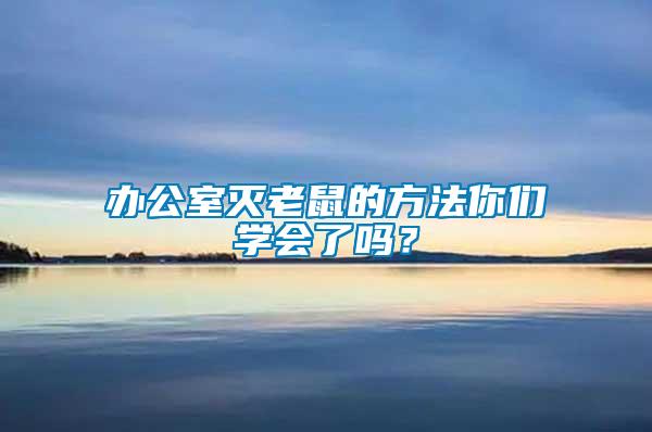 辦公室滅老鼠的方法你們學(xué)會(huì)了嗎?