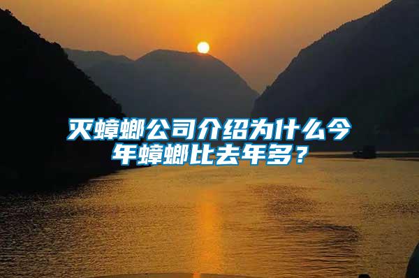 滅蟑螂公司介紹為什么今年蟑螂比去年多？