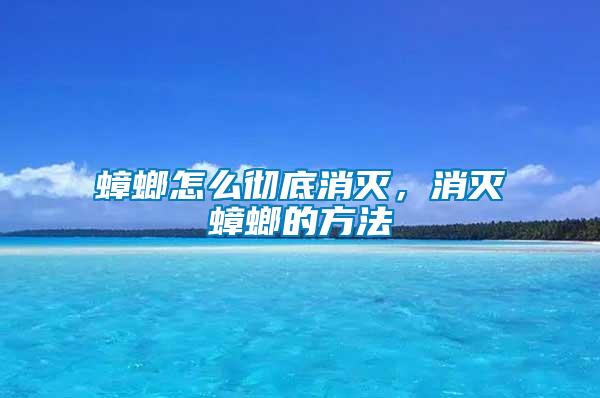 蟑螂怎么徹底消滅，消滅蟑螂的方法