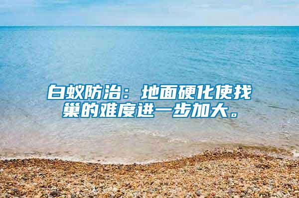 白蟻防治：地面硬化使找巢的難度進(jìn)一步加大。