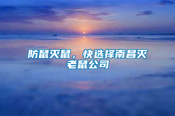 防鼠滅鼠，快選擇南昌滅老鼠公司